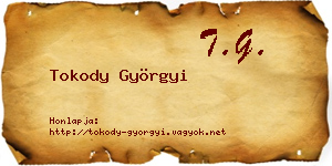 Tokody Györgyi névjegykártya